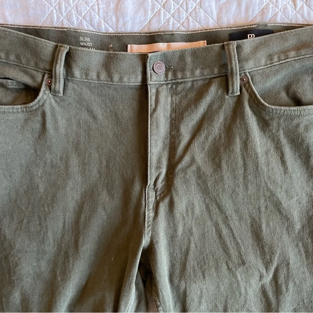 BANANA‎ REPUBLIC Slim Brushed Traveler 5-Pocket Pant in Olive Size 38 $110